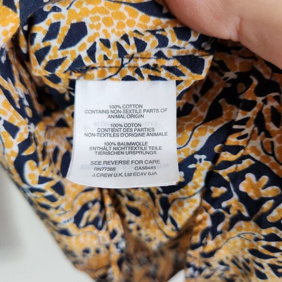 J. CREW x Drake's London Top Womens‎ 0 Giraffe Print Bell Sleeve Keyhole Neck - Picture 12 of 12